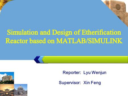 Reporter: Supervisor: Lyu Wenjun Xin Feng. 2012/12/04 contents 1. The raw material and process flow diagram 2. The reactor 3. The next plans.