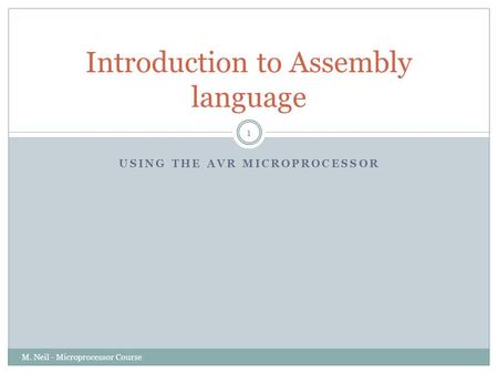 Introduction to Assembly language