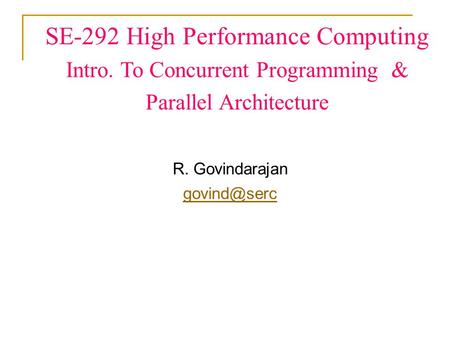 SE-292 High Performance Computing