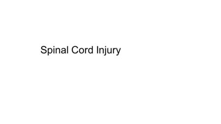 Spinal Cord Injury.