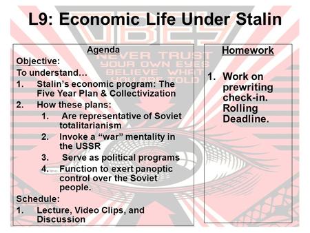 L9: Economic Life Under Stalin