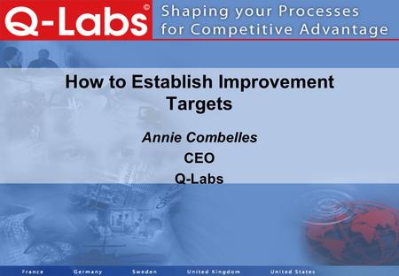 How to Establish Improvement Targets Annie Combelles CEO Q-Labs.