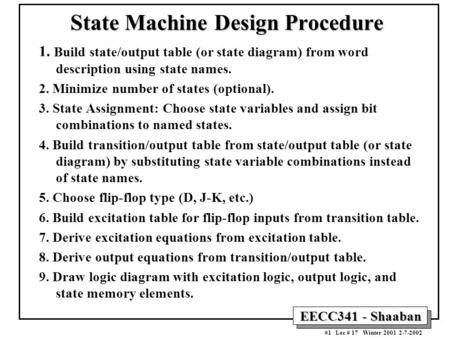 State Machine Design Procedure