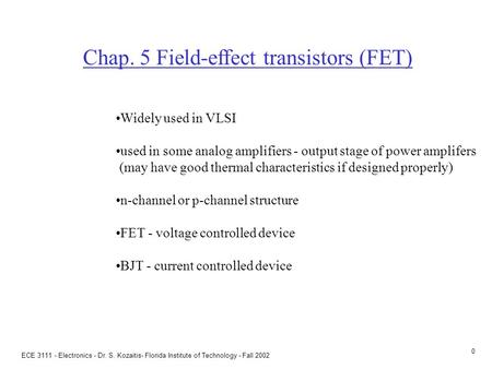 Physical structure of a n-channel device: