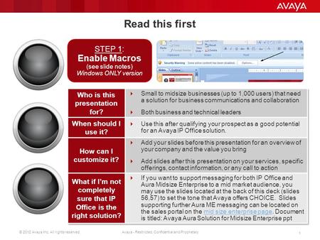 STOP Read this first Enable Macros STEP 1: