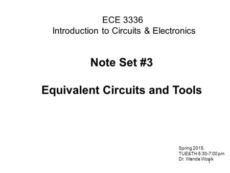 ECE 3336 Introduction to Circuits & Electronics