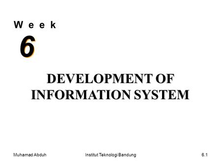 DEVELOPMENT OF INFORMATION SYSTEM