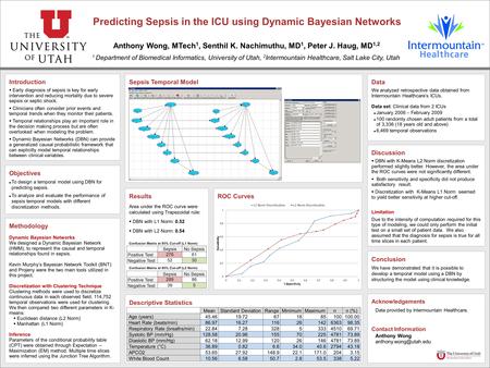 Acknowledgements Contact Information Anthony Wong, MTech 1, Senthil K. Nachimuthu, MD 1, Peter J. Haug, MD 1,2 Sepsis Temporal Model Methodology Dynamic.