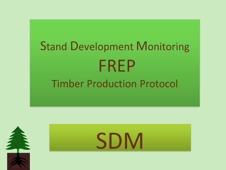 S tand D evelopment M onitoring FREP Timber Production Protocol SDM.