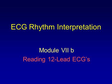 ECG Rhythm Interpretation