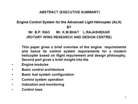 ABSTRACT (EXECUTIVE SUMMARY)