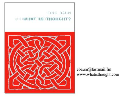 The mind is a computer program Effective procedure = sequence of syntactic steps Church-Turing Thesis: any physical.