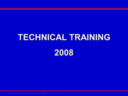 TECHNICAL TRAINING 2008. Mini Chiller Panel Controller V2.0.