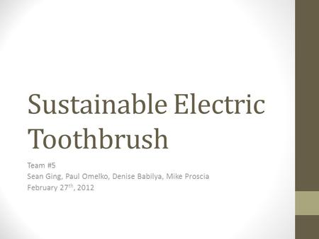 Sustainable Electric Toothbrush