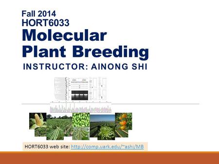 Fall 2014 HORT6033 Molecular Plant Breeding