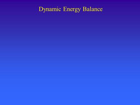 Dynamic Energy Balance. Last time: well-mixed CSTR w/flow & reaction for multiple reactions: rxn #