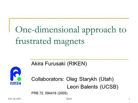 One-dimensional approach to frustrated magnets