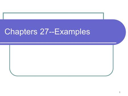 1 Chapters 27--Examples. 2 Problem A electron that has a velocity v= (2x10 6 m/s) i + (3 x 10 6 m/s) j move through a magnetic field, B=(0.030)i-(0.15)j.