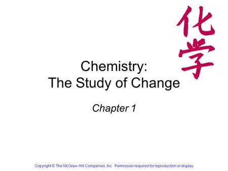 Chemistry: The Study of Change