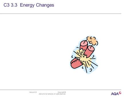 Version 2.0 Copyright © AQA and its licensors. All rights reserved. C3 3.3 Energy Changes.