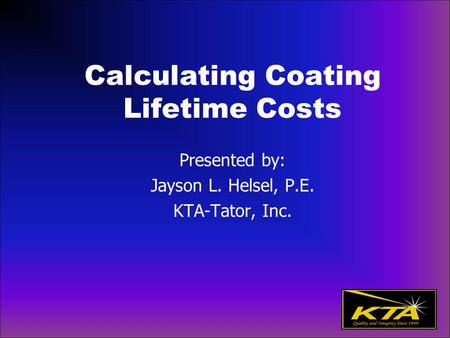 Calculating Coating Lifetime Costs