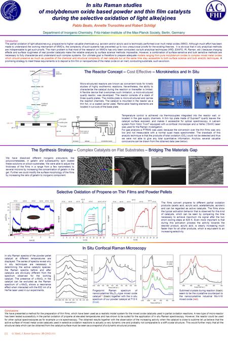 Department of Inorganic Chemistry, Fritz-Haber-Institute of the Max-Planck Society, Berlin, Germany In situ Raman studies of molybdenum oxide based powder.