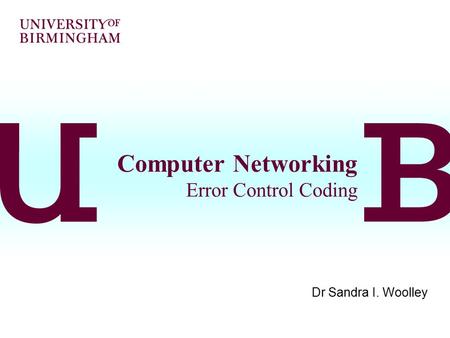 Computer Networking Error Control Coding