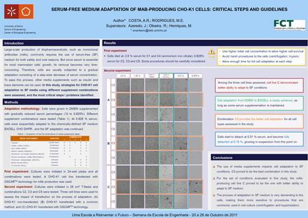 Introduction Large-scale production of biopharmaceuticals, such as monoclonal antibodies (mAb), commonly requires the use of serum-free (SF) medium for.