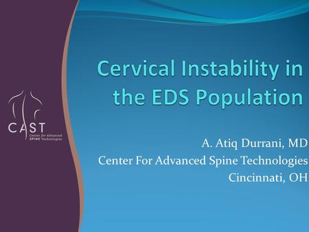 Cervical Instability in the EDS Population