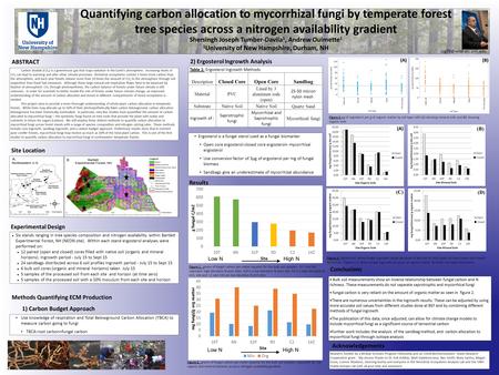 Quantifying carbon allocation to mycorrhizal fungi by temperate forest tree species across a nitrogen availability gradient Shersingh Joseph Tumber-Davila.