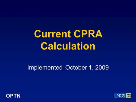 Current CPRA Calculation