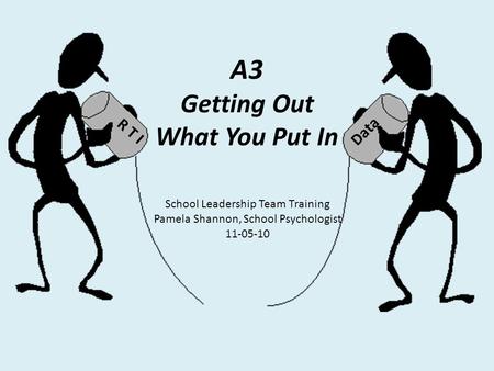 A3 Getting Out What You Put In R T I Data School Leadership Team Training Pamela Shannon, School Psychologist 11-05-10.