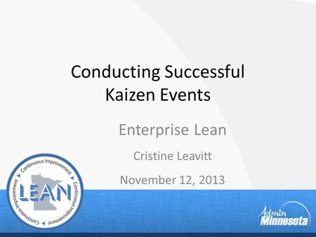 Conducting Successful Kaizen Events