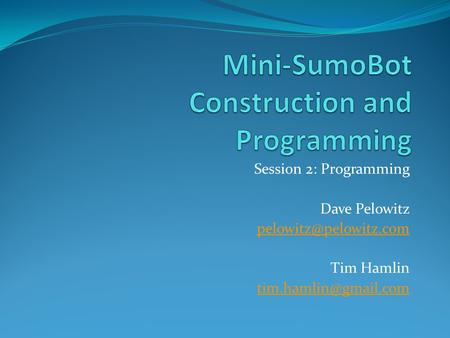 Mini-SumoBot Construction and Programming