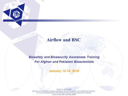 Airflow and BSC Biosafety and Biosecurity Awareness Training