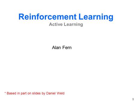 Reinforcement Learning