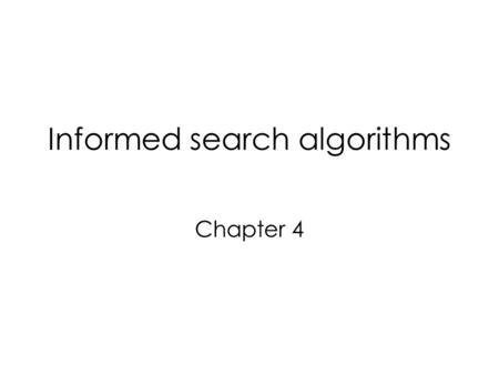 Informed search algorithms