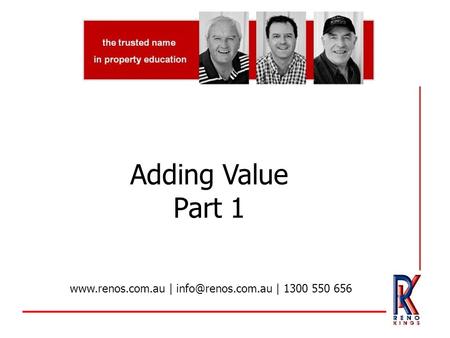 Adding Value Part 1  | | 1300 550 656.