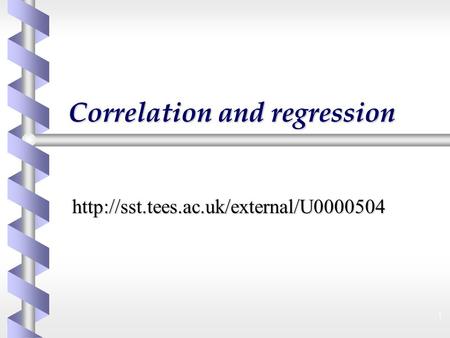 Correlation and regression