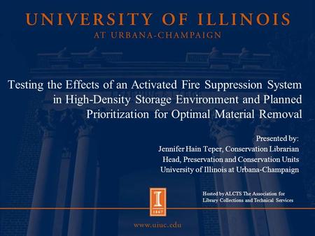 Testing the Effects of an Activated Fire Suppression System in High-Density Storage Environment and Planned Prioritization for Optimal Material Removal.