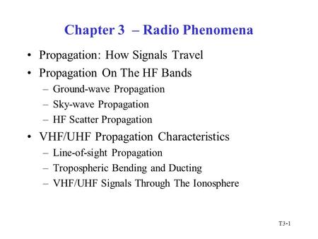 Chapter 3 – Radio Phenomena