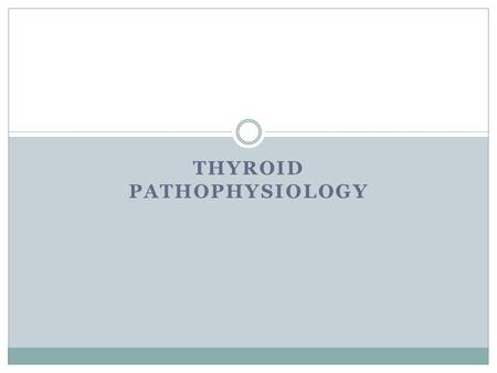 THYROID PATHOPHYSIOLOGY. Hypothalamic-Pituitary-Thyroid Axis This is a negative feedback system. TRH produced in the paraventricular nuclei of the ​ hypothalamus.