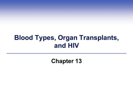 Blood Types, Organ Transplants, and HIV