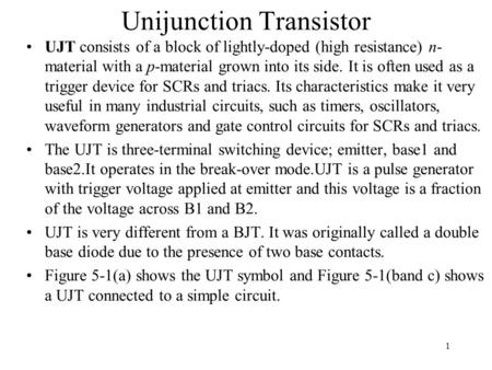 Unijunction Transistor