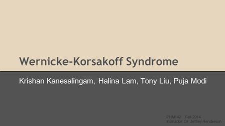 Wernicke-Korsakoff Syndrome