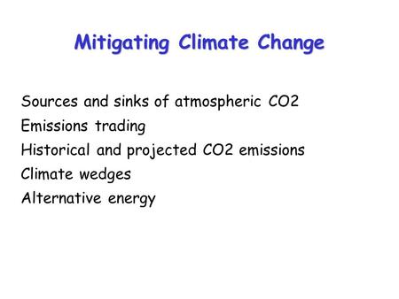 Mitigating Climate Change