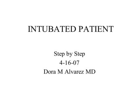 Step by Step Dora M Alvarez MD