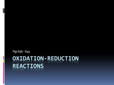 Oxidation-reduction reactions