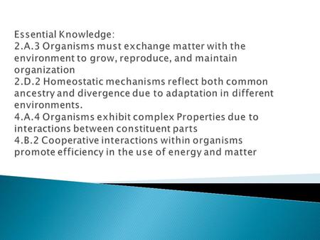  What is the point of the respiring? ◦ Gas exchange provides oxygen for cellular respiration and gets rid of carbon dioxide.  How do gases move from.