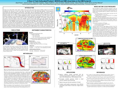 A New A-Train Collocated Product : MODIS and OMI cloud data on the OMI footprint Brad Fisher 1, Joanna Joiner 2, Alexander Vasilkov 1, Pepijn Veefkind.